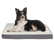 Pet Adobe Pet Adobe Memory Orthopedic Foam Dog Bed- Sherpa Top and Removable Cover- 36x27x4, Gray 855617JKI